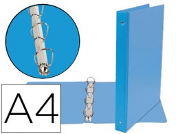 KA06 Carpeta 4 anillas 25 mm. Liderpapel A4  plástico celeste