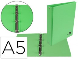 KA15 Carpeta 4 anillas 25 mm. Liderpapel A4 plástico verde pistacho