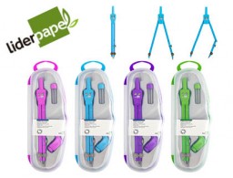 MP17 Compás Liderpapel articulado con adaptador universal color