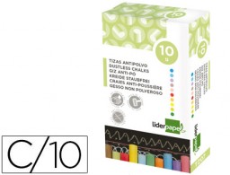 TZ07 10 tizas antipolvo Liderpapel colores surtidos