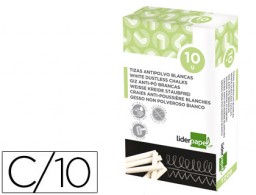 TZ09 10 tizas antipolvo Liderpapel blancas