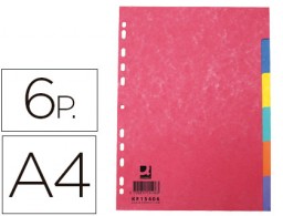 KF15406  Juego de 6 separadores multitaladro Q-Connect A4 cartulina brillo