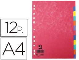 KF15407  Juego de 12 separadores multitaladro Q-Connect A4 cartulina brillo