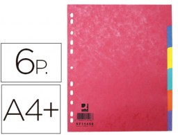 KF15408  Juego de 6 separadores multitaladro Q-Connect A4+ cartulina brillo