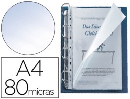 KF00714 25 fundas multitaladro Q-Connect A4 polipropileno 80µ cristal apertura lateral