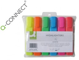 KF01909 6 marcadores fluorescentes Q-Connect colore surtidos
