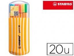 20 rotuladores Stabilo Point 88 Zebruí colores surtidos, 5 neón