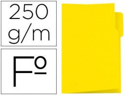 Subcarpeta cartulina Gio Folio pestaña izquierda amarilla