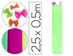 CP37 Papel crespón Liderpapel 50cm.x2,5m. 34g/m² verde fluorescente