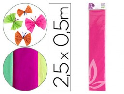 CP38 Papel crespón Liderpapel 50cm.x2,5m. 34g/m² rosa fluorescente