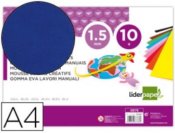 GE75 10h. goma EVA Liderpapel A4 60g/m² espesor 1,5mm. azul