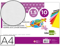 GE76 10h. goma EVA Liderpapel A4 60g/m² espesor 1,5mm. blanco