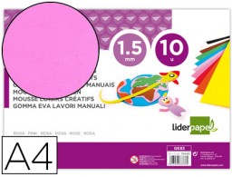 GE83 10h. goma EVA Liderpapel A4 60g/m² espesor 1,5mm. rosa