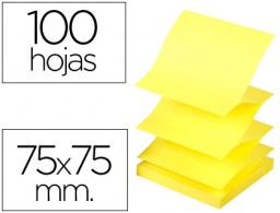 KF16575 Bloc 100 notas adhesivas quita y pon Q-Connect 75x75mm. zig-zag amarillo neón