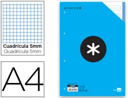 RX01 Recambio Liderpapel Antartik A4 100 hojas 100g c/5 mm. 4 taladros bandas  5 colores