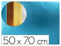 GE86 Goma EVA metalizada Liderpapel 50x70cm. espesor 2mm. azul claro