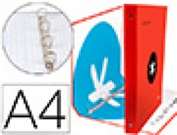 KA25 Carpeta Liderpapel Antartik A-4  4 anillas 40 mm. rojo