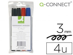 KF26088 4 rotuladores Q-Connect tinta colores punta redonda