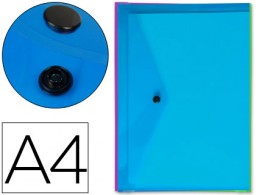 DS51 5 carpetas sobre con broche Liderpapel A4 polipropileno colores transparentes surtidos