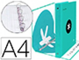 AW63 Carpeta Liderpapel Antartik A-4  4 anillas 40 mm. menta