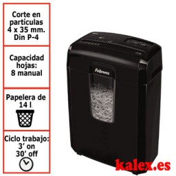 Destructora papel Fellowes 8CD negra uso moderado &4692101